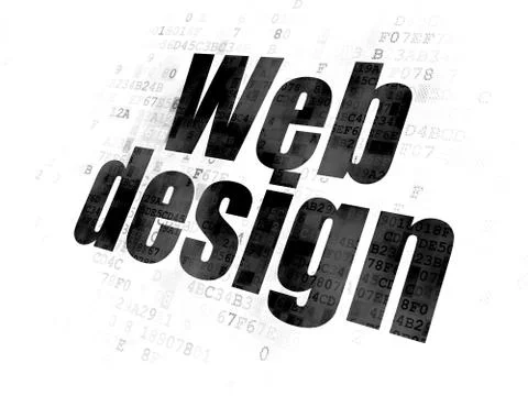 Web design concept: Web Design on Digital background 库存插图