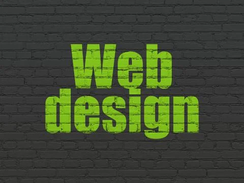 Web design concept: Web Design on wall background 库存插图