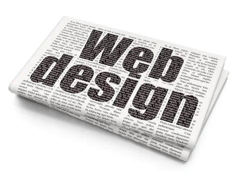 Web design concept: Web Design on Newspaper background Ilustração Stock