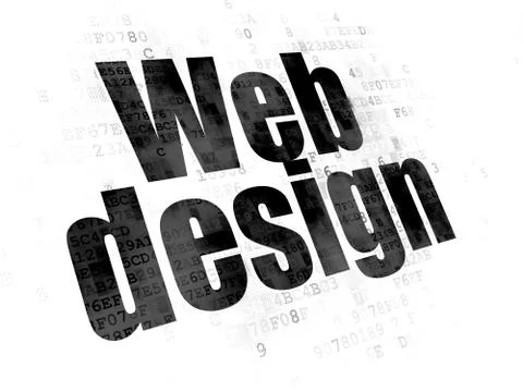 Web design concept: Web Design on Digital background 库存插图