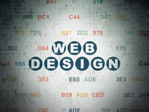 Web design concept: Web Design on Digital Data Paper background Stock Illustration