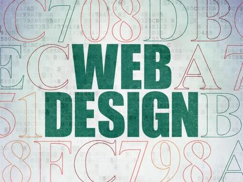 Web design concept: Web Design on Digital Data Paper background 库存插图