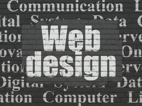 Web design concept: Web Design on wall background Illustrazione stock