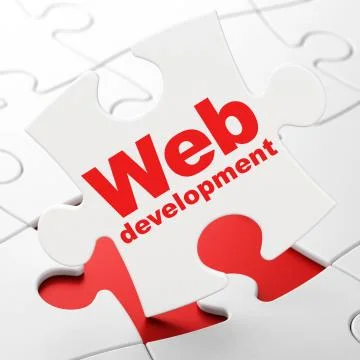 Web design concept: Web Development on puzzle background Stockillustratie