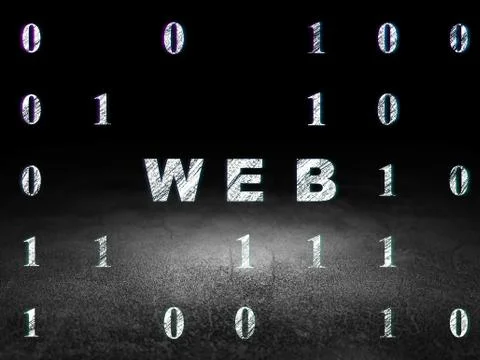 Web design concept: Web in grunge dark room Stockillustratie