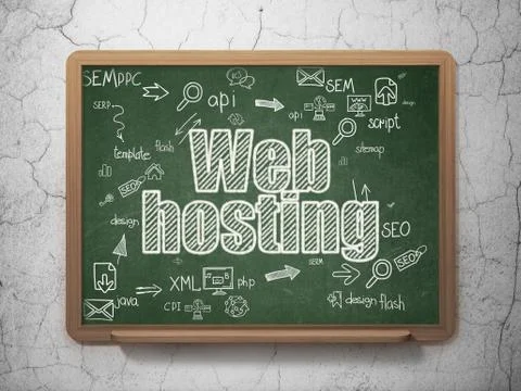 Web design concept: Web Hosting on School Board Stock Illustration