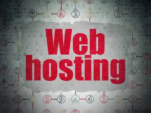 Web design concept: Web Hosting on Digital Paper background 库存插图