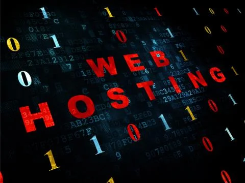 Web design concept: Web Hosting on Digital background 库存插图
