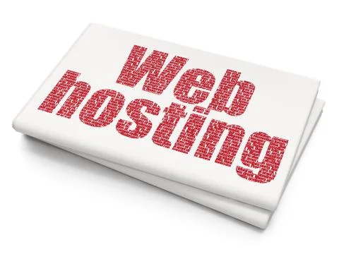 Web design concept: Web Hosting on Blank Newspaper background Illustrazione stock