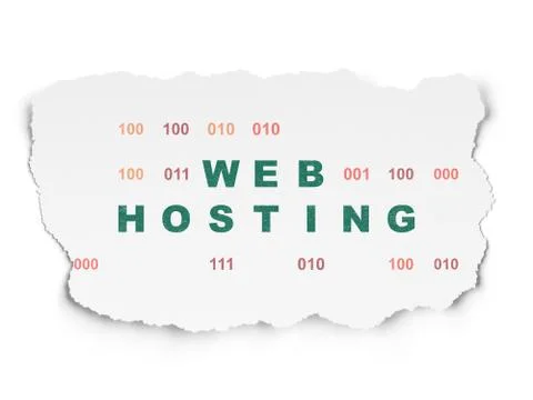 Web design concept: Web Hosting on Torn Paper background 库存插图