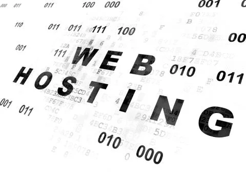 Web design concept: Web Hosting on Digital background 库存插图