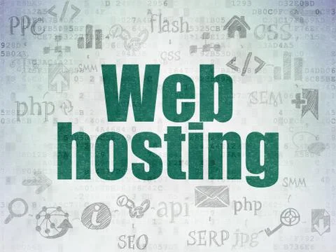 Web design concept: Web Hosting on Digital Paper background 库存插图