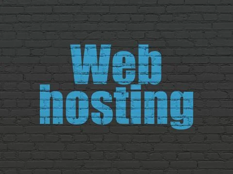 Web design concept: Web Hosting on wall background イラスト素材