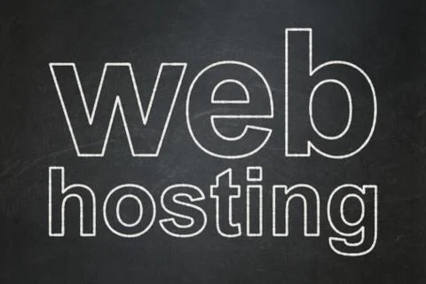 Web design concept: Web Hosting on chalkboard background Stock-Illustration