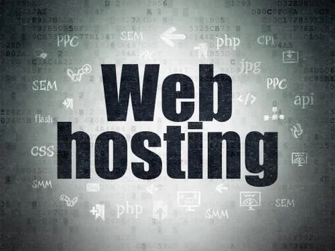 Web design concept: Web Hosting on Digital Paper background Illustrazione stock