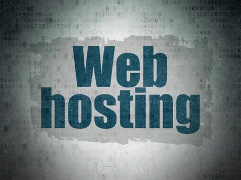 Web design concept: Web Hosting on Digital Data Paper background Stock Illustration