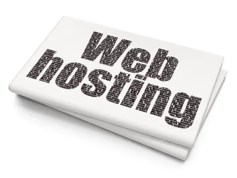 Web design concept: Web Hosting on Blank Newspaper background Illustrazione stock