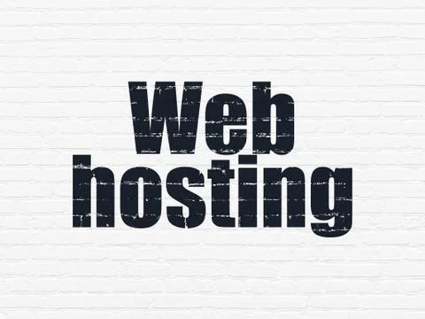 Web design concept: Web Hosting on wall background Stock Illustration