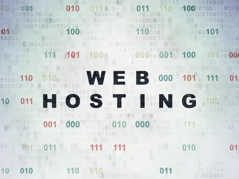 Web design concept: Web Hosting on Digital Data Paper background Stock-Illustration