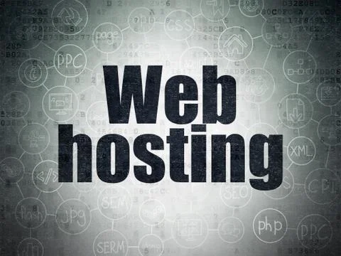 Web design concept: Web Hosting on Digital Data Paper background イラスト素材