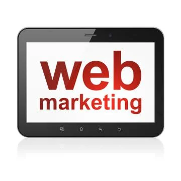 Web design concept: Web Marketing on tablet pc computer 스톡 일러스트