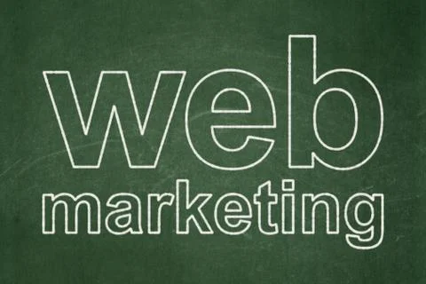 Web design concept: Web Marketing on chalkboard background 库存插图
