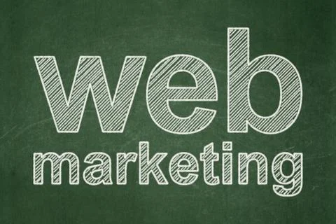 Web design concept: Web Marketing on chalkboard background 库存插图