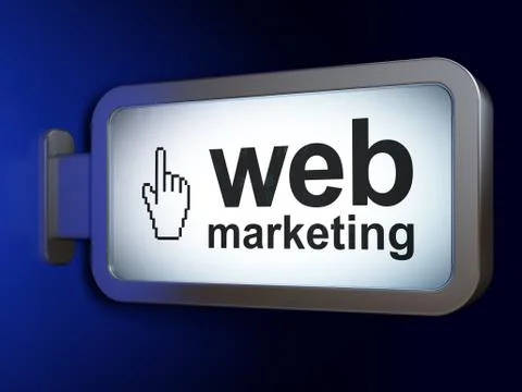 Web design concept: Web Marketing and Mouse Cursor on billboard background Stock Illustration