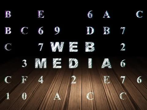 Web design concept: Web Media in grunge dark room イラスト素材