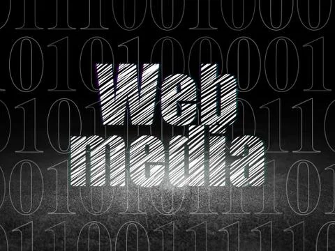 Web design concept: Web Media in grunge dark room イラスト素材