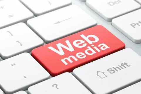 Web design concept: Web Media on computer keyboard background イラスト素材