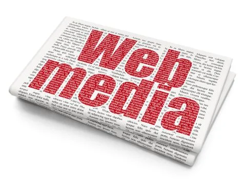 Web design concept: Web Media on Newspaper background Illustration