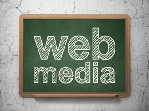 Web design concept: Web Media on chalkboard background 스톡 일러스트
