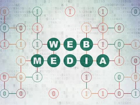 Web design concept: Web Media on Digital Data Paper background 스톡 일러스트