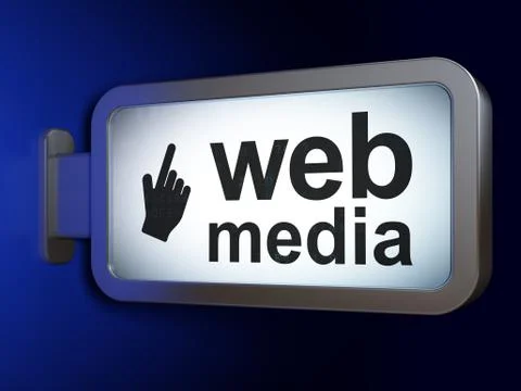 Web design concept: Web Media and Mouse Cursor on billboard background Stock Illustration