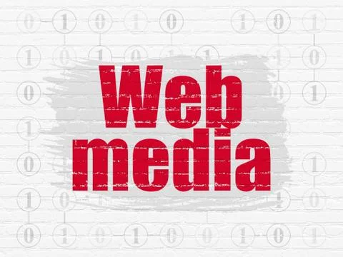 Web design concept: Web Media on wall background Illustrazione stock