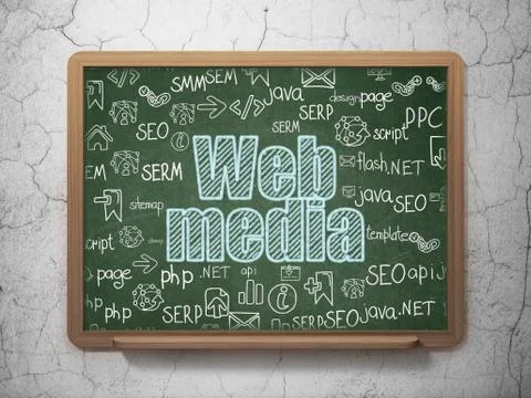 Web design concept: Web Media on School board background Illustrazione stock