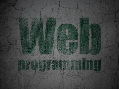 Web design concept: Web Programming on grunge wall background 스톡 일러스트