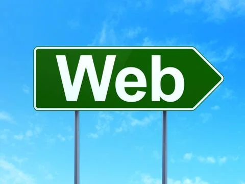 Web design concept: Web on road sign background Illustrazione stock