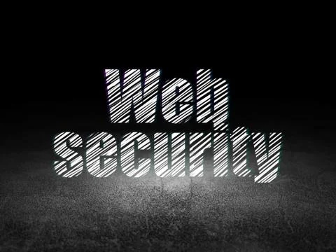 Web design concept: Web Security in grunge dark room 스톡 일러스트