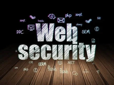 Web design concept: Web Security in grunge dark room イラスト素材