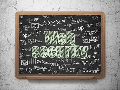 Web design concept: Web Security on School board background Stock Illustration