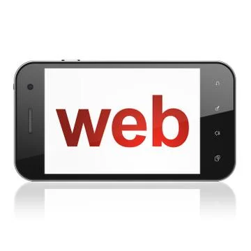 Web design concept: Web on smartphone Illustrazione stock