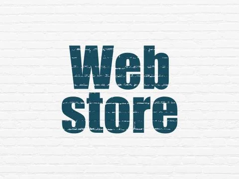Web design concept: Web Store on wall background Stock Illustration