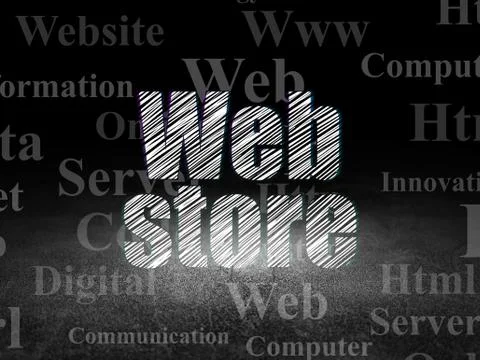 Web design concept: Web Store in grunge dark room イラスト素材