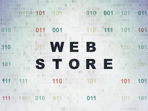 Web design concept: Web Store on Digital Data Paper background Stock Illustration
