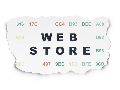 Web design concept: Web Store on Torn Paper background 库存插图