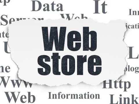Web design concept: Web Store on Torn Paper background Illustrazione stock