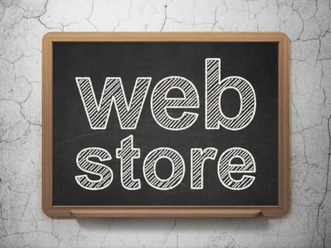 Web design concept: Web Store on chalkboard background 库存插图