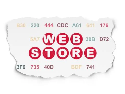 Web design concept: Web Store on Torn Paper background Stock Illustration
